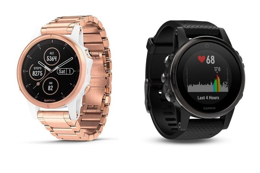 Man sieht die Fenix 5S mit verschiedenen Armbändern.